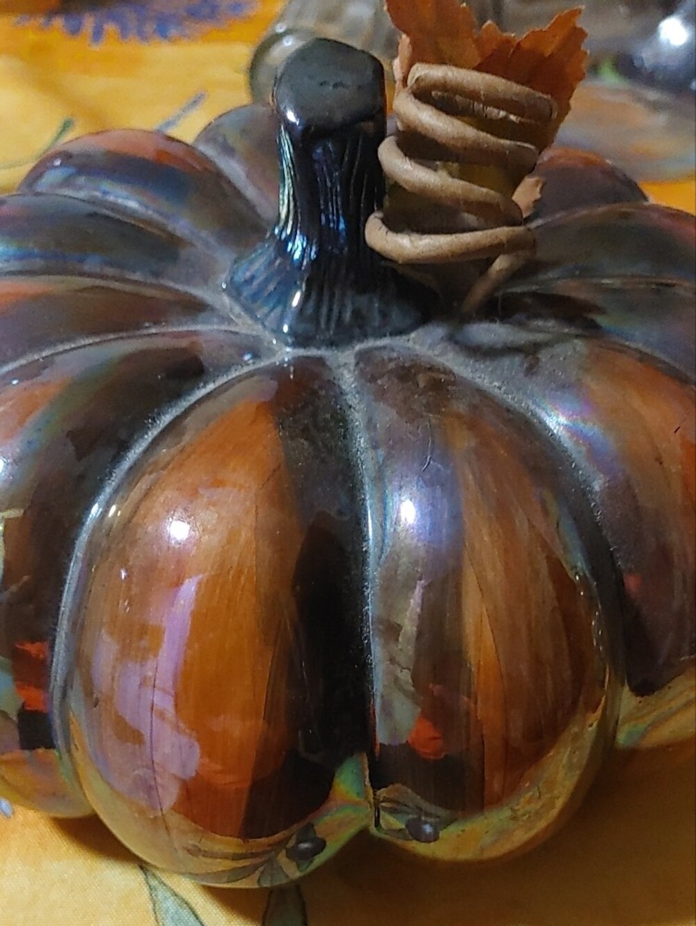 Ceramic Autumn Pumpkin Décor Set - Rust/Brown - Picture 8 of 9
